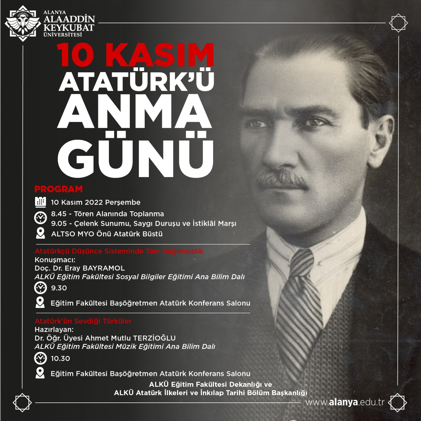 10 KASIM ATATÜRK'Ü ANMA GÜNÜ